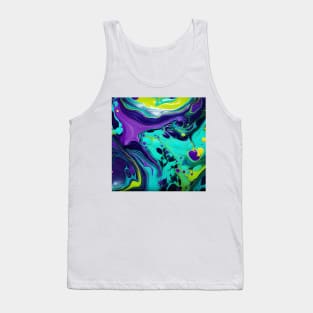 Neon Dreamscape: An Abstract Fusion of Color and Motion Tank Top